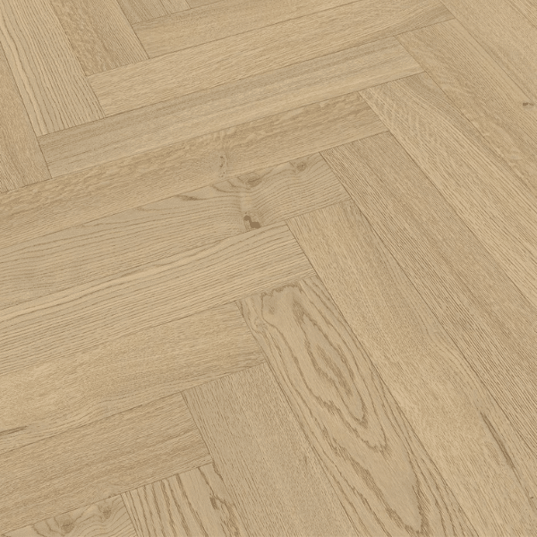 Sol en bois Lindura bâton rompu - Chêne classique blanc crème 20231 – Image 1