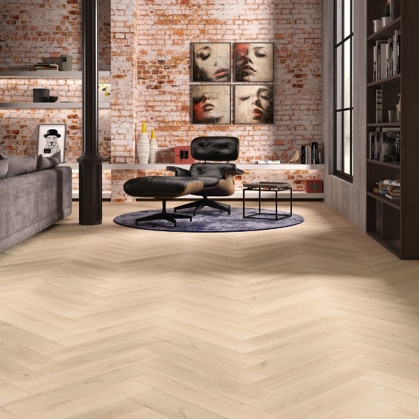 Sol stratifié Allure bâton rompu - Chêne Jasmin 464 – Image 1