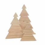 Lot de 3 sapins en bois Recyclé à customiser – Activité Créative Écologique pour Enfants et Adultes – Image 2