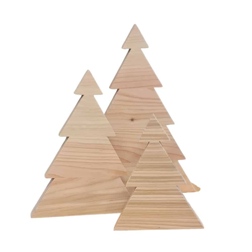 Lot de 3 sapins en bois Recyclé à customiser – Activité Créative Écologique pour Enfants et Adultes – Image 2