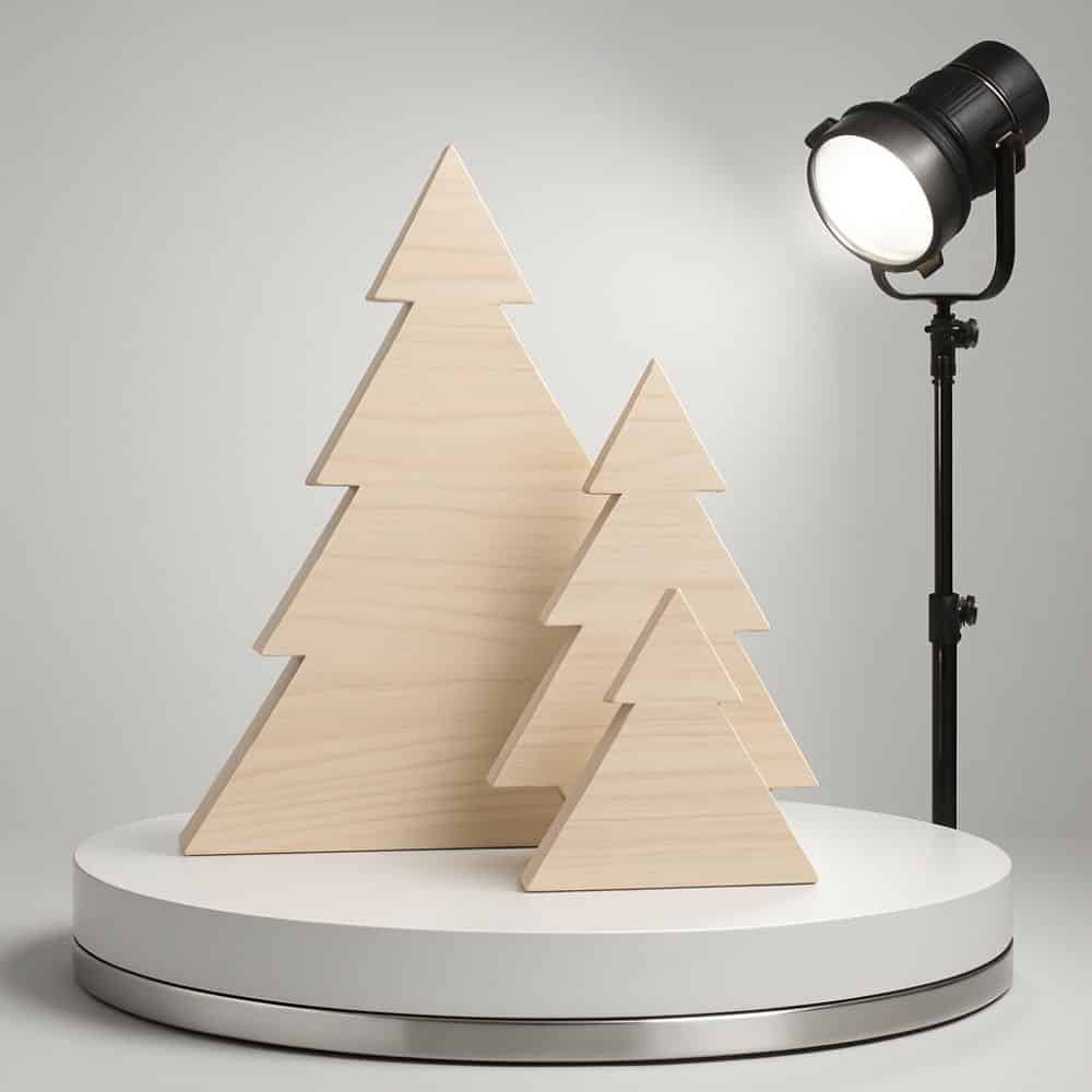 lot_sapin_noel_bois_upcycle_recuperation_decoration_fete_lespace-2b_isere_activite_creative_enfant_ecole_maternelle_loisir_creatif_ Lot de 3 sapins en bois Recyclé à customiser – Activité Créative Écologique pour Enfants et Adultes – Image 1