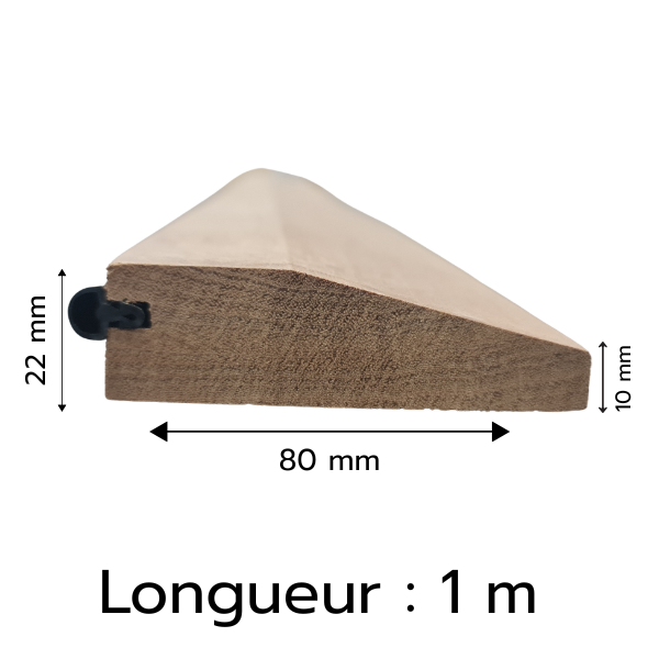 Seuil de porte d'entrée - bois exotique brut - fabrication artisanale - 1m – Image 2